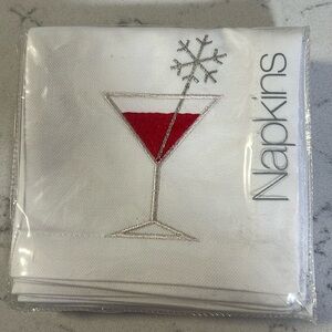 Crate & Barrel Jack Frost Napkins set of 6 NEW